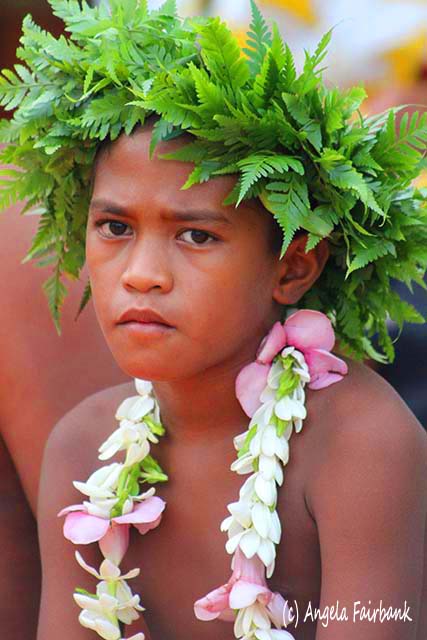 Children of Raiatea dancer, Raiatea, French Polynesia, copyright Angela Fairbank