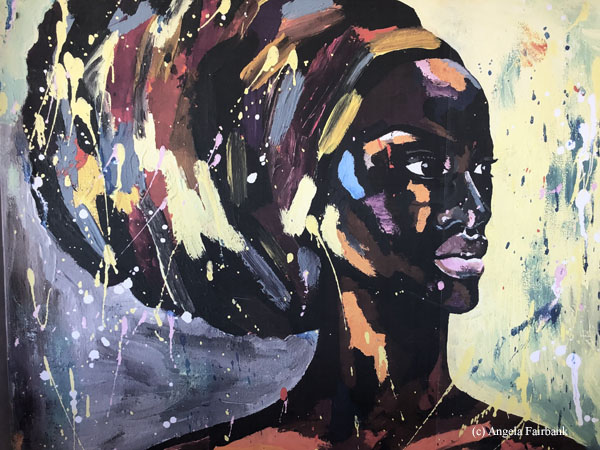 mural of female head